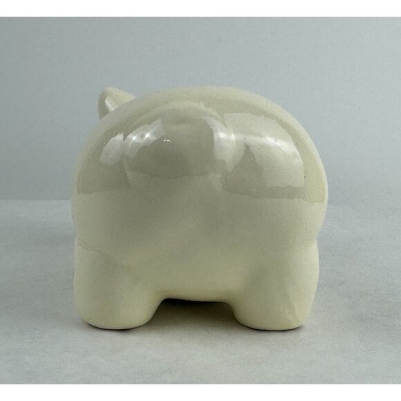 Vintage Painted Ceramic Standing Piggy Bank Off White Pottery Taiwan Made 6x3 in - Picture 5 of 12
